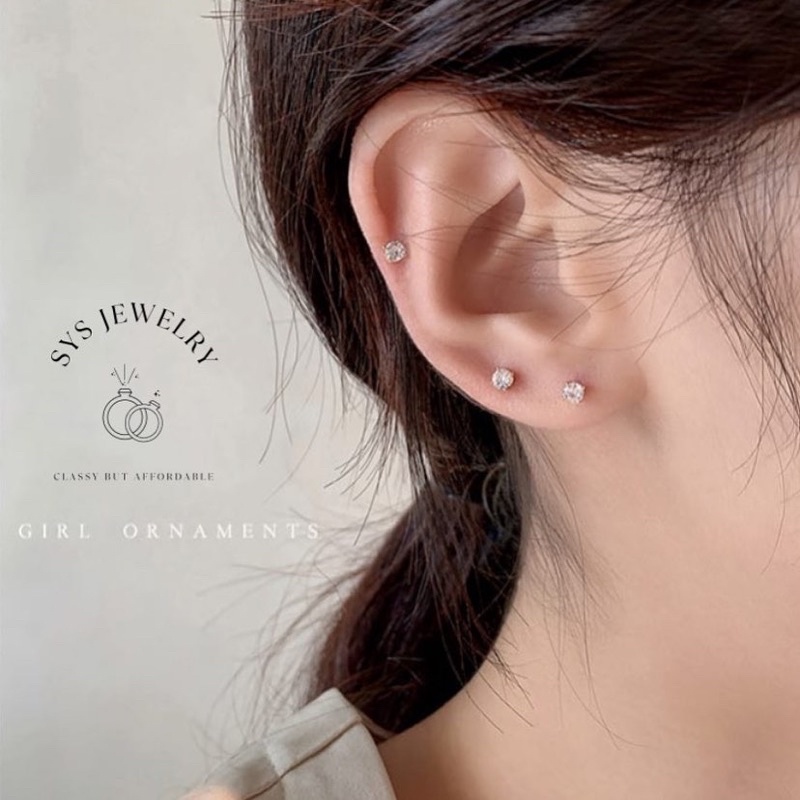 anting tusuk titanium anti pudar diamond look persis mas asli
