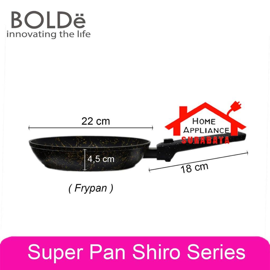 BOLDe Super Pan Shiro Series Granite Panci Set 2 PCS Wajan Wok 26CM + Frypan 22CM - Gagang Bisa Dilepas