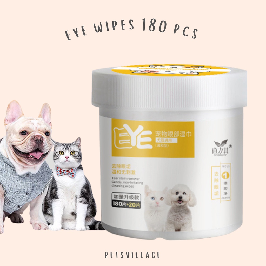 DORRIKEY EYE WIPES 180 PCS TISUE PEMBERSIH NODA PADA MATA ANJING DAN KUCING