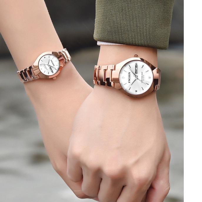 New FNGEEN 5808 Jam Tangan Couple Anti Air Fashion Santai Original Jam Tangan Pria Jam Tangan Wanita