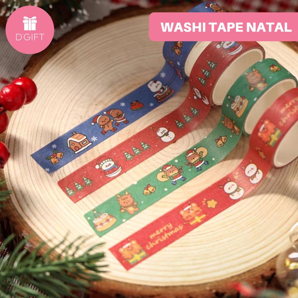 Washi Tape Selotip Natal Toples Christmas Isolasi Topples Kue Kering