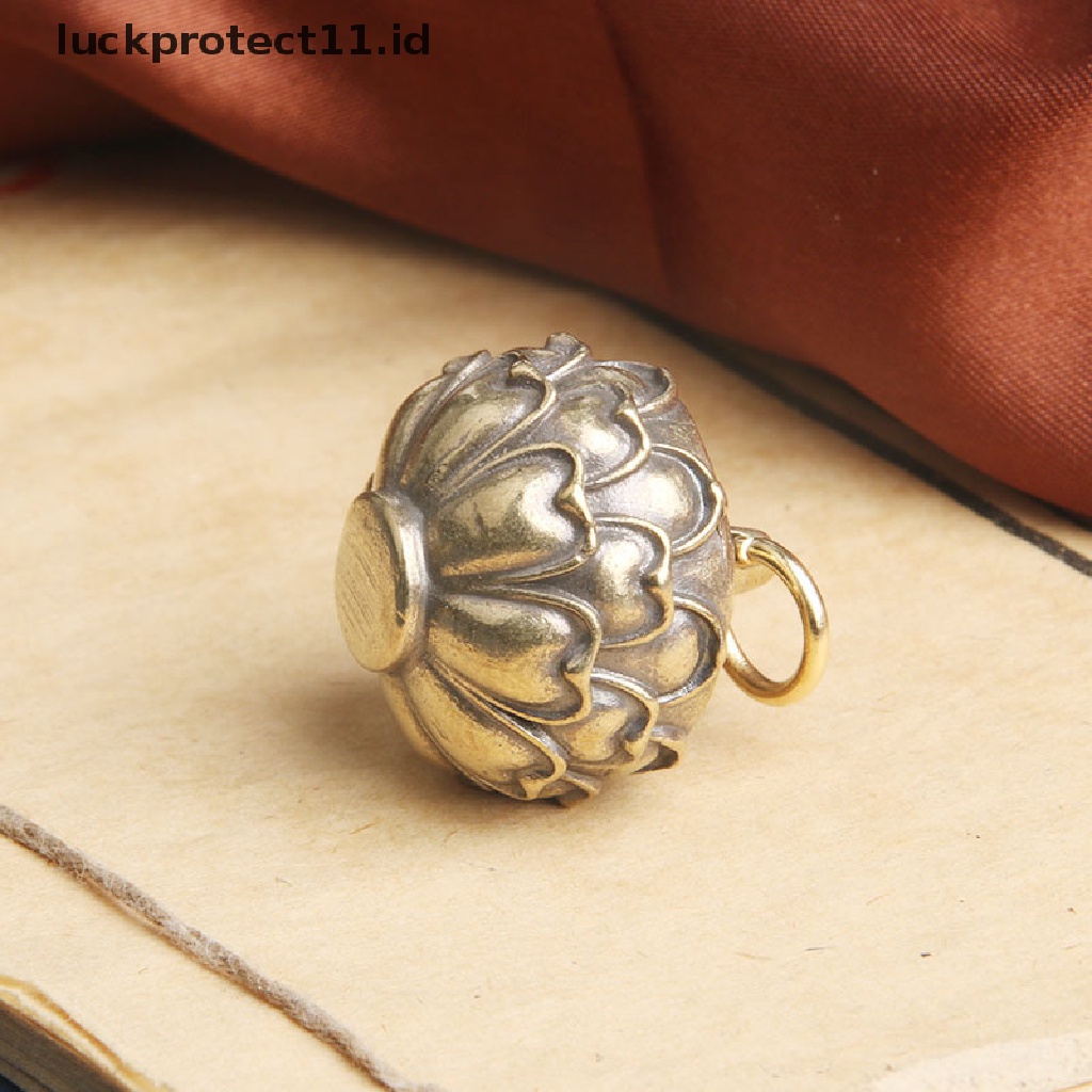 /Fashion Hot//// Kuningan Lotus Ch Tempat Dupa Lucky Key Chain Liontin Pill Wadah Botol.