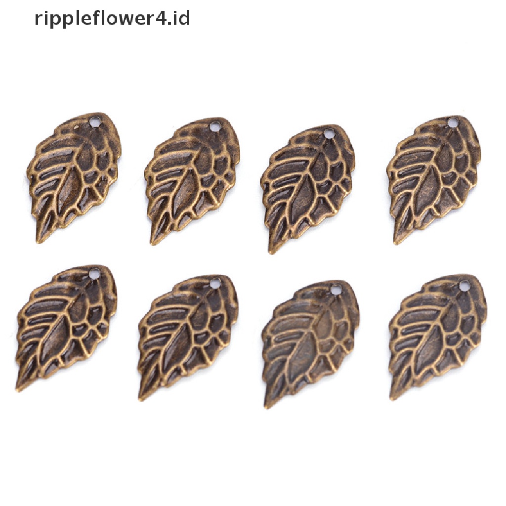 {rippleflower4.id} Fashion 50Pcs Daun Kerawang Kerajinan Logam Perhiasan DIY Aksesoris Liontin~