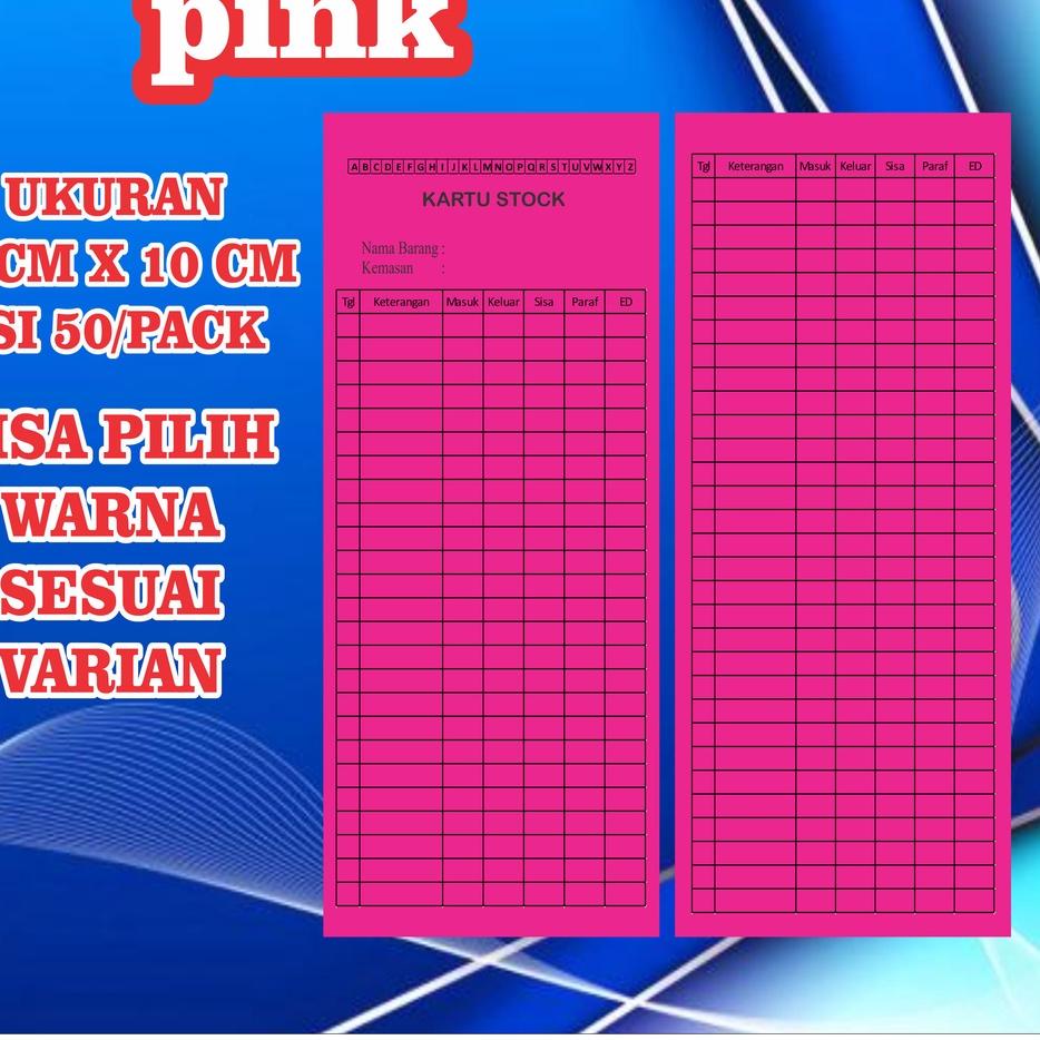 

MURAHL➤ kartu stok obat isi 50 lembar bolak balik kartu stok barang non custom Kualitas Premium