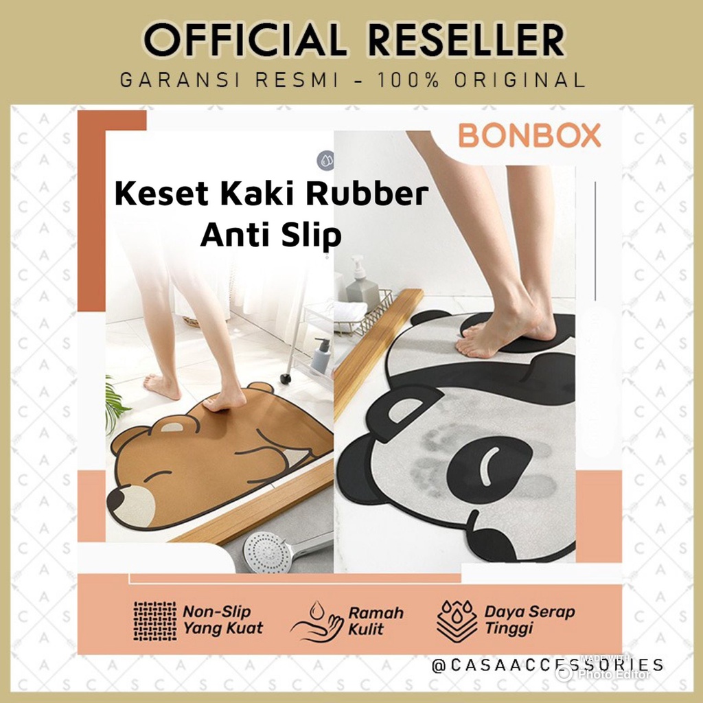 BONBOX Keset Kaki Karakter Anti Slip Anti Bau Keset Kamar Mandi / Lap Kaki