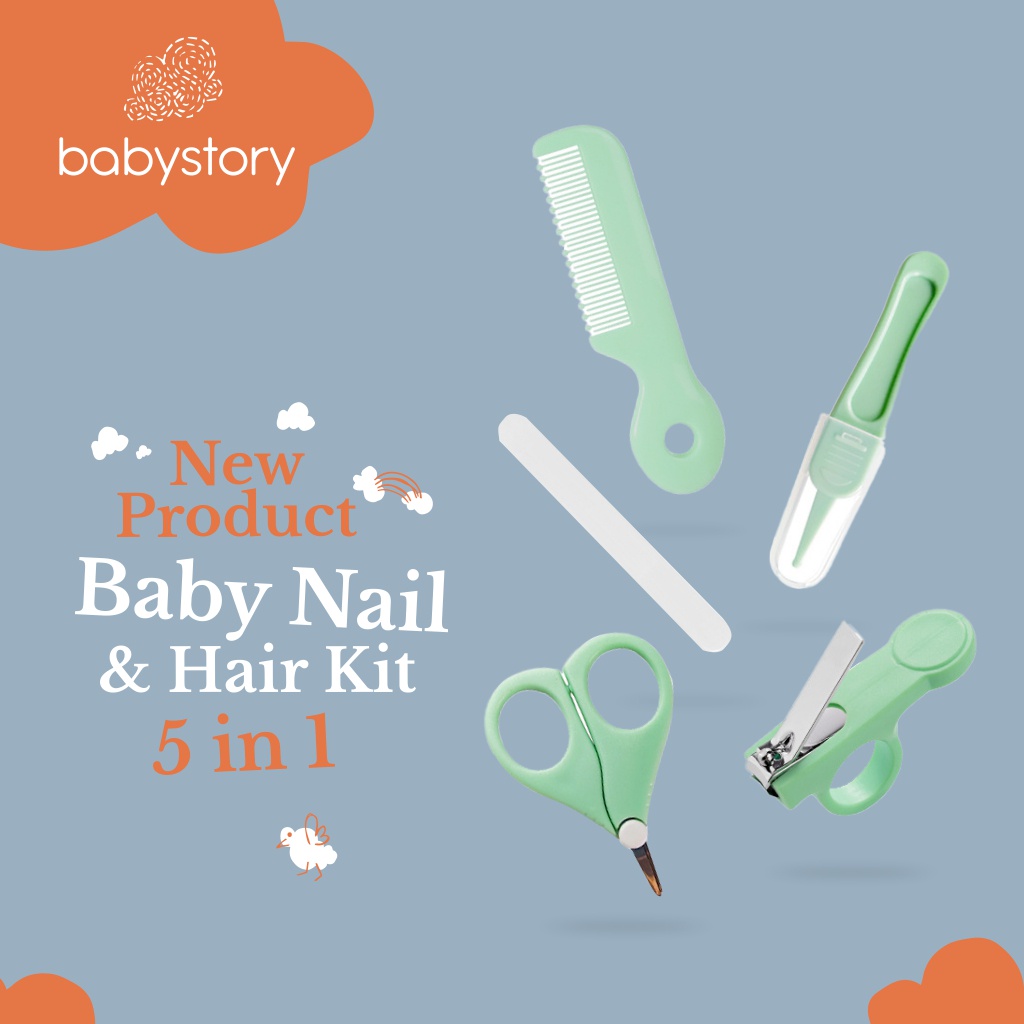 Baby Nail and hair kit 5 in 1 baby care kit sisir bayi gunting kuku bayi