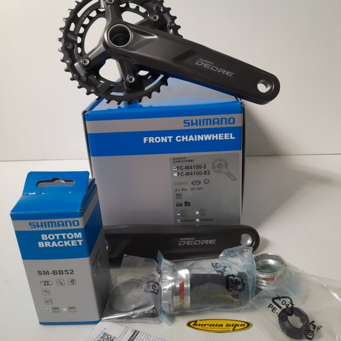 CRANK SHIMANO DEORE DOUBLE M4100 + BB SHIMANO