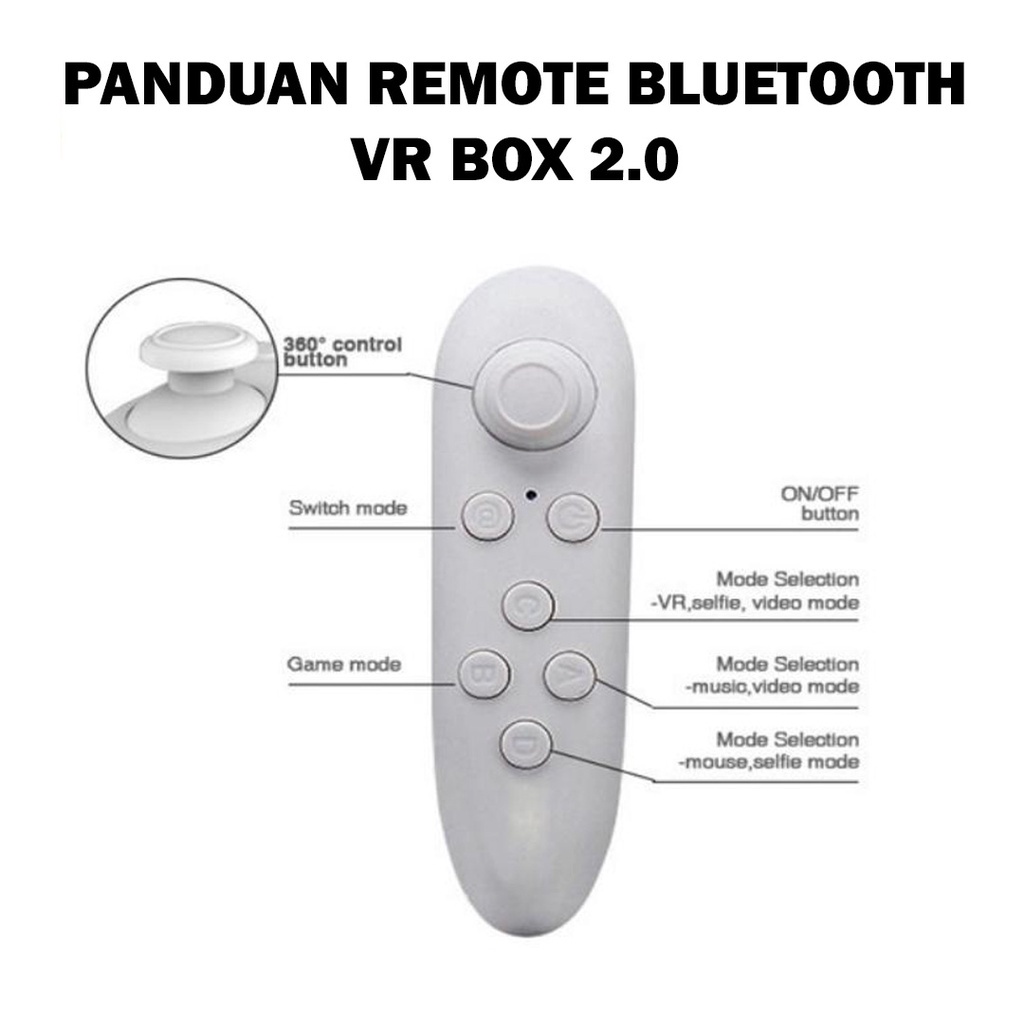 VR Box plus Remote / Joystick Paket Bundle Virtual Reality Box II Generasi 2 dan Remot Bluetooth Bundling