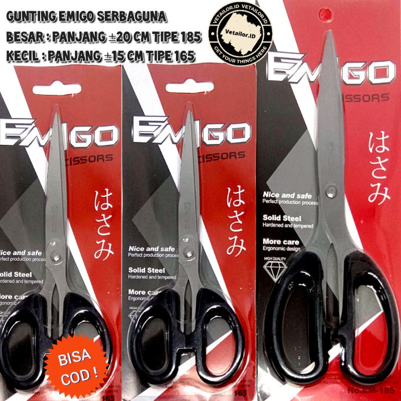 ENZ ® GUNTING STAINLESS EMIGO SERBAGUNA / SCISSOR KERTAS TAJAM SERBAGUNA  1251