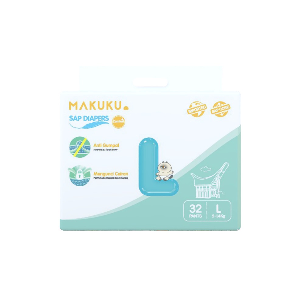 MAKUKU SAP Diapers Comfort Pants L Isi 32 Pcs Popok Bayi