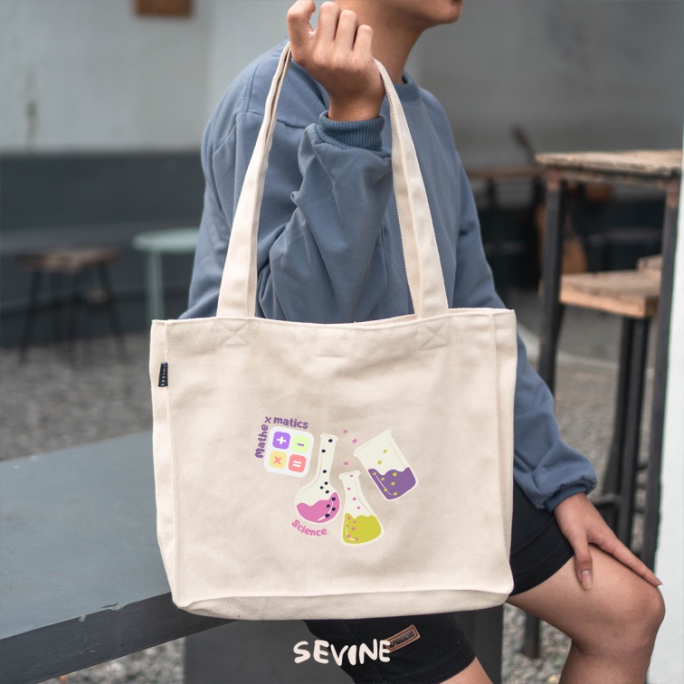 Sevine Totebag Kanvas Daisy Tas Wanita Tote Bag Kantong Laptop Kuliah Sekolah Kerja Quotes Aesthetic Jurusan Prodi Fakultas - LS