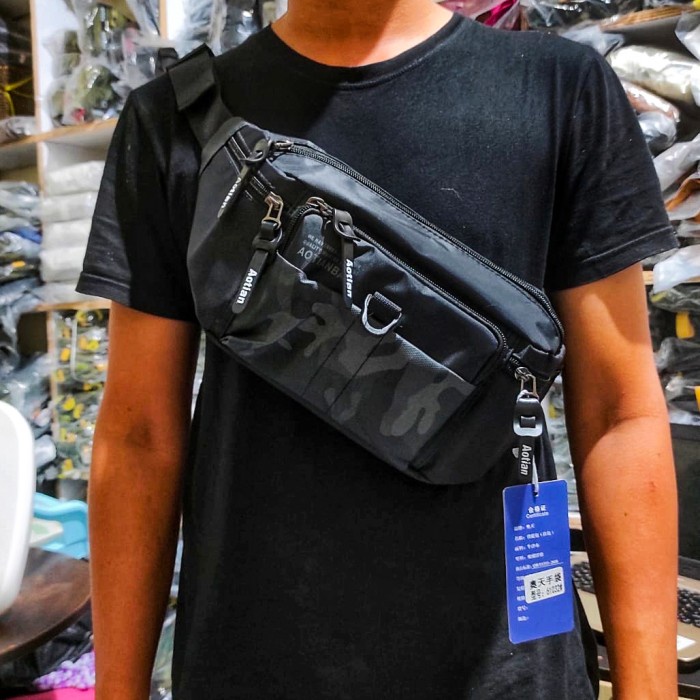 tas selempang pria  Tas Selempang Pria Army Aotian Import Waistbag(A1B2) Fashion Pria Sling Bag Pria