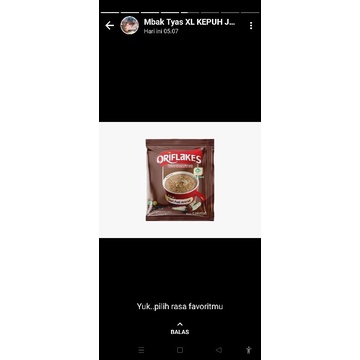 

Ready Rasa JAHE ORIFLAKES SEREAL MAKANAN SEHAT, CINTAILAH LAMBUNGMU kemasan sachet 30 gr