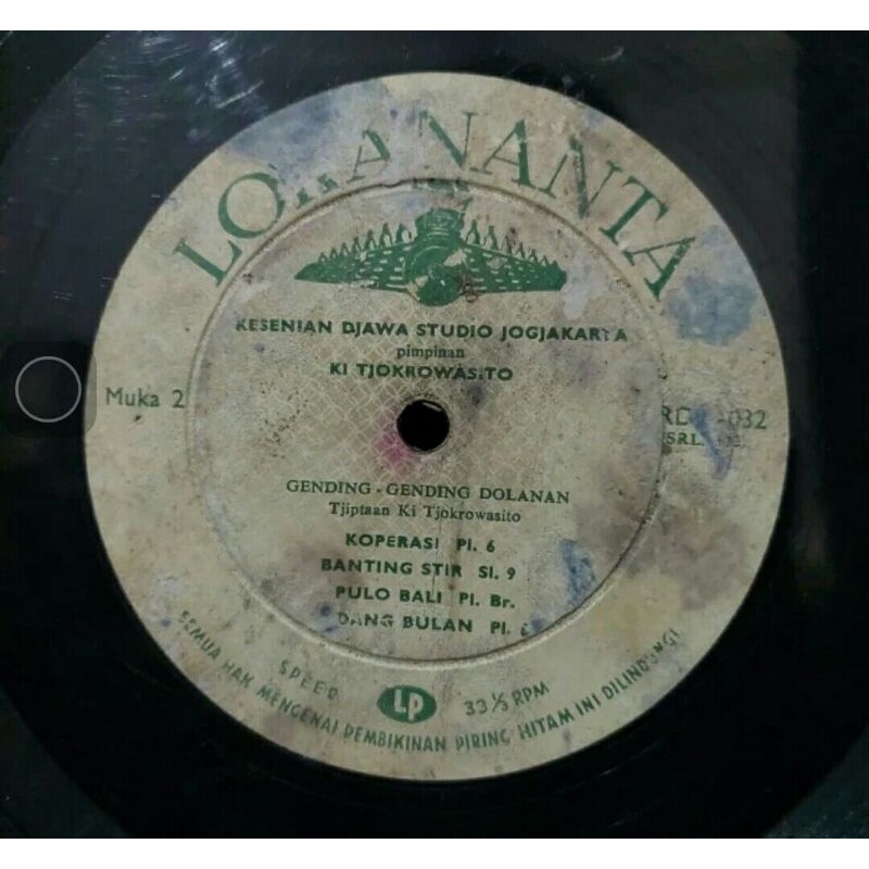 Vinyl Piringan Hitam 10 inch Gending-Gending Dolanan
