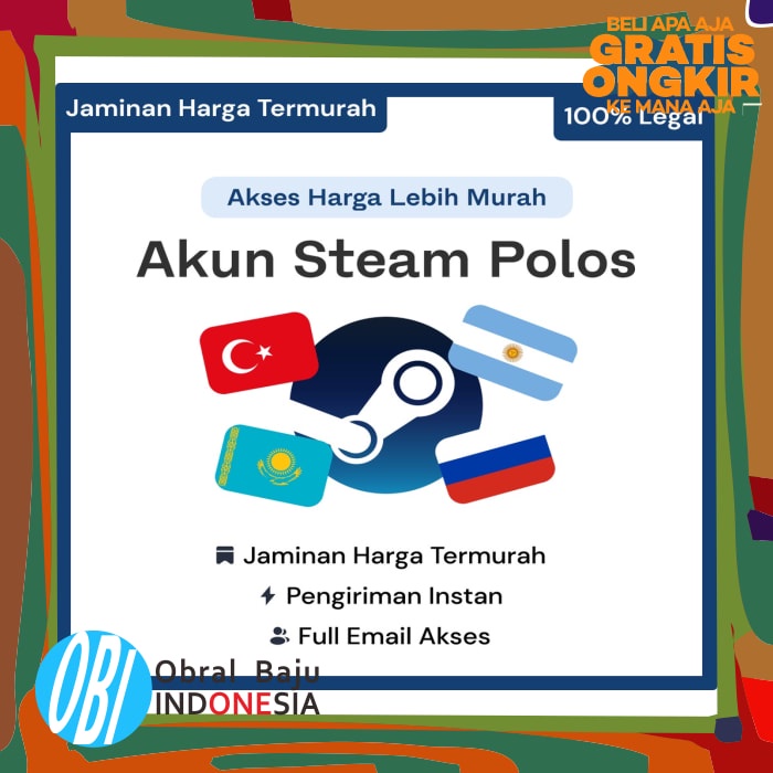 Obral / Original Sale Promo Akun Steam Polos Turkey Argentina Full Akses Terbaru Termurah Terlaris