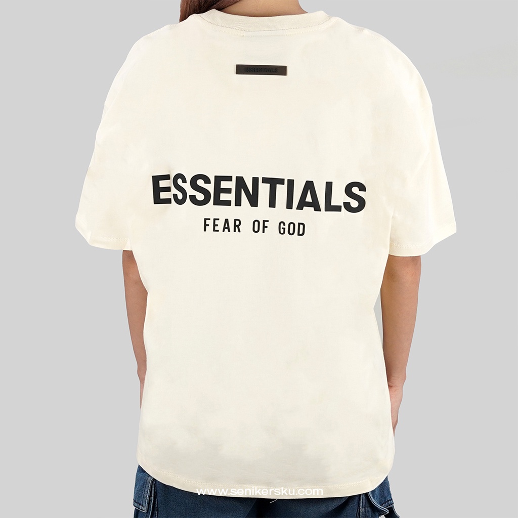 Essentials FOG Silicon Applique Backprint Cream Tee SS21