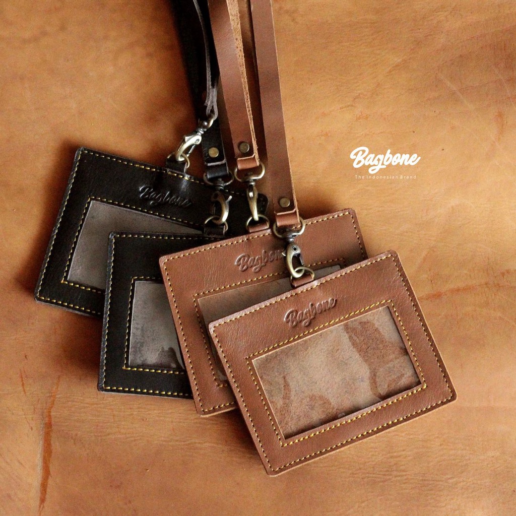 

Bagbone Leather Lanyard Landscape | ID Card kulit asl | Id Card leather | Name tag instansi