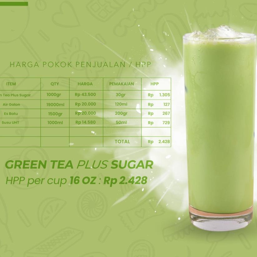 

Ready Stok Bubuk Minuman GREEN TEA Powder 1000g PLUS GULA - Forest Bubble Drink
