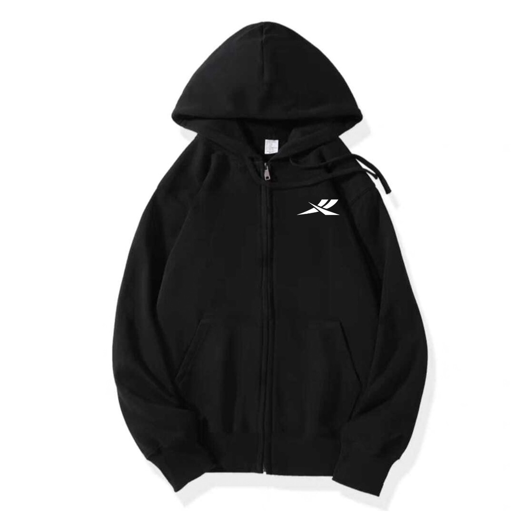 INDOSAN-SWEATER SLETING RBK-SWEATER DISTRO ZIPPER BAHAN FLEECE-GAMBAR DTF PRINTING-REAL PICT-BISA COD