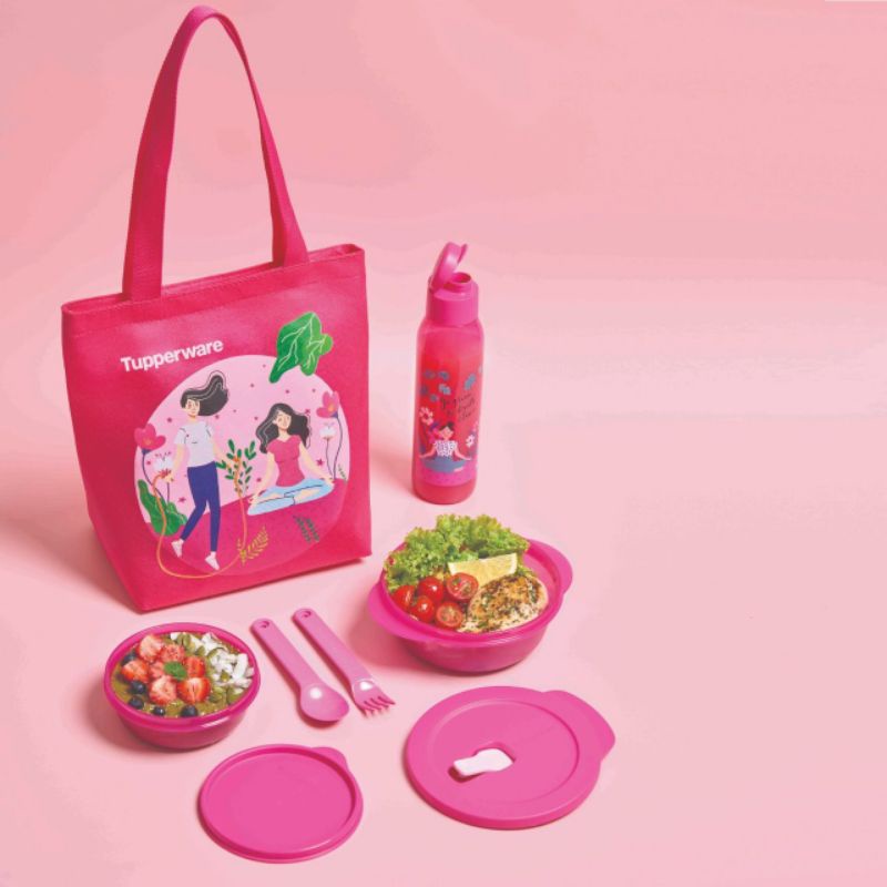 Ms Sporty Lunch Set Tupperware - Pink