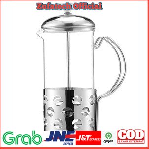 Duolvqi French Press Manual Coffee Maker Pot Beans Pattern 600ml - KG72I - Silver