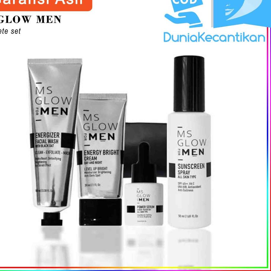 Diskon✔️Ms Glow Men Paket Basic Complete / Ms Glow For Men Original free pouch / Skincare Pria Paket