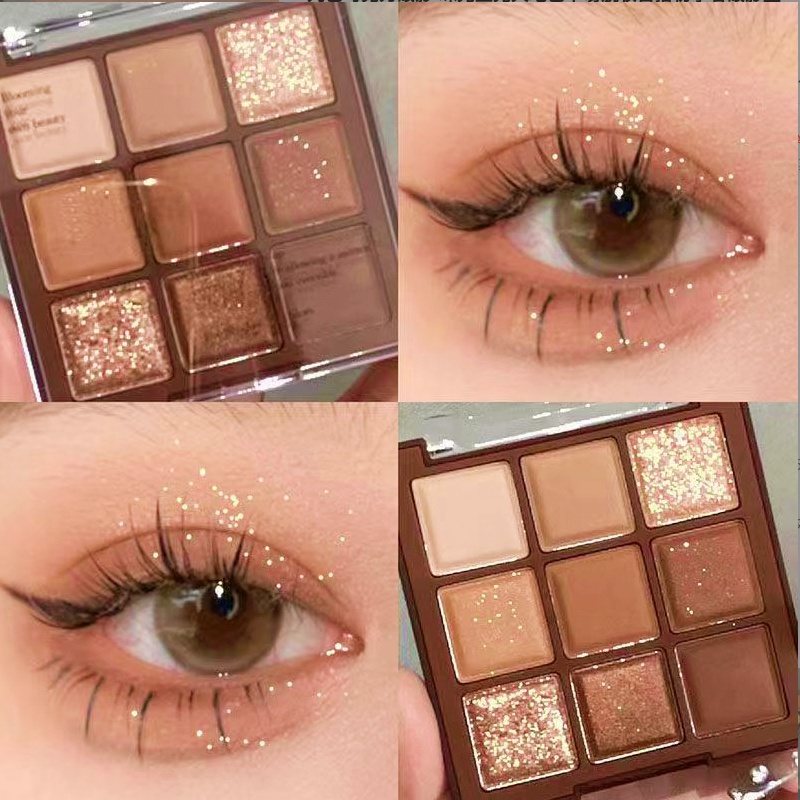 DIKALU Eyeshadow Chocolate Korean Palette 9 Warna Matte Pigmented XX004