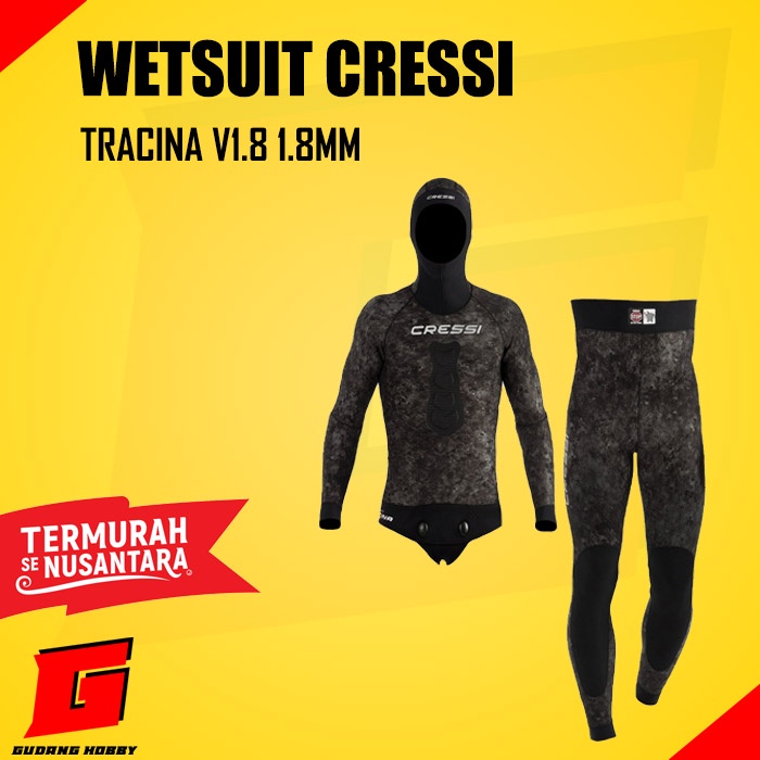 Wetsuit Cressi TRACINA Ultraspan V1.8 /Pakaian Spearfishing/Freediving