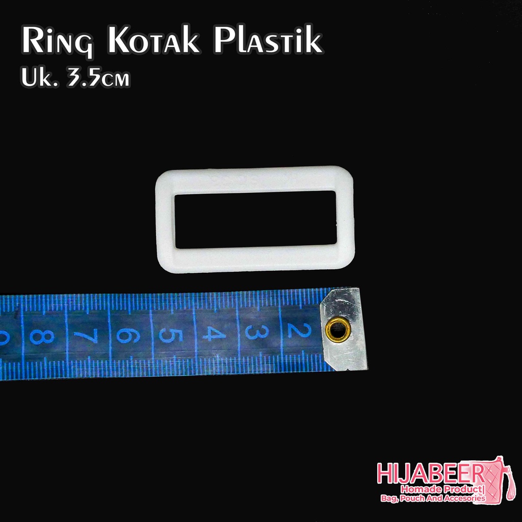 Ring Kotak Plastik Putih – Ring Tas 3,8 cm /10pcs