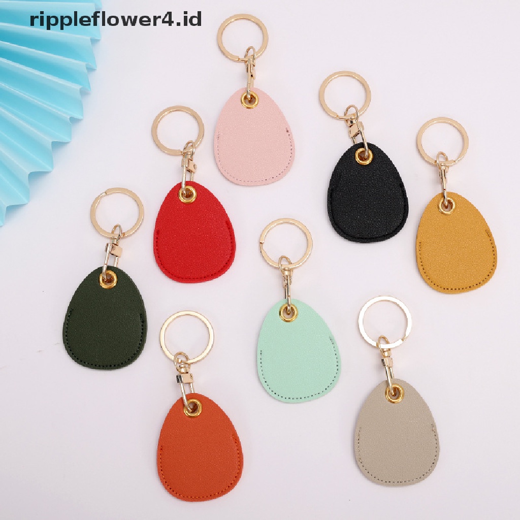 {rippleflower4.id} Tempat Kartu Akses Kulit, Gantungan Kunci water drop, cover Pelindung Induksi Lift Kartu bus~