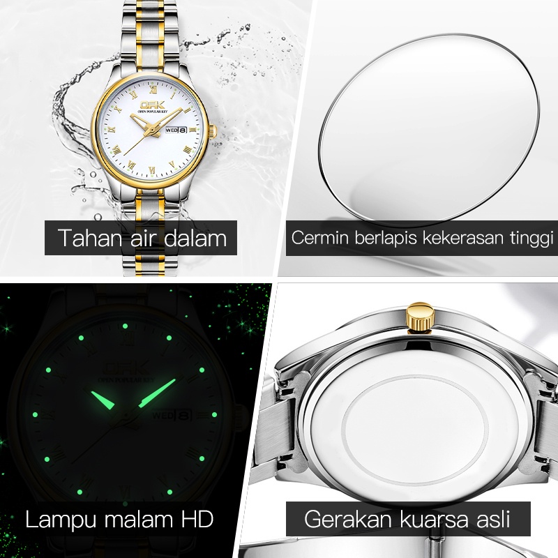 OPK Jam Tangan Wanita Murah Original Anti Air Kecil Terbaru Luminous Analog Women Watch