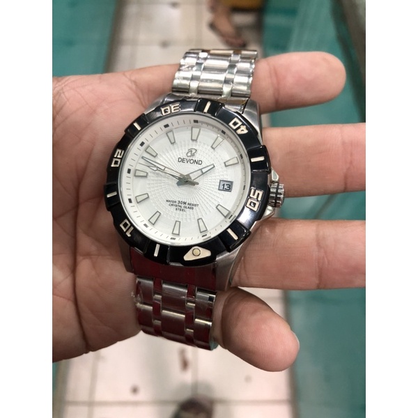 jam tangan devond quartz stainles steel ada tanggal jam tangan pria