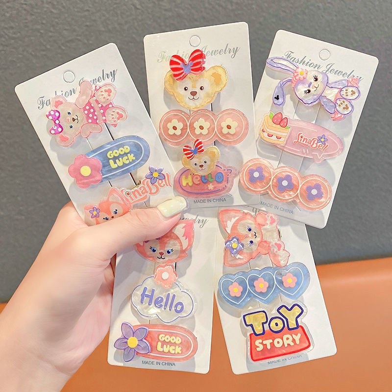 Delunashop 1Set 3pcs Jepit Rambut Jelly Lucu Korean Fashion Untuk Wanita Murah Import jepitan rambut anak