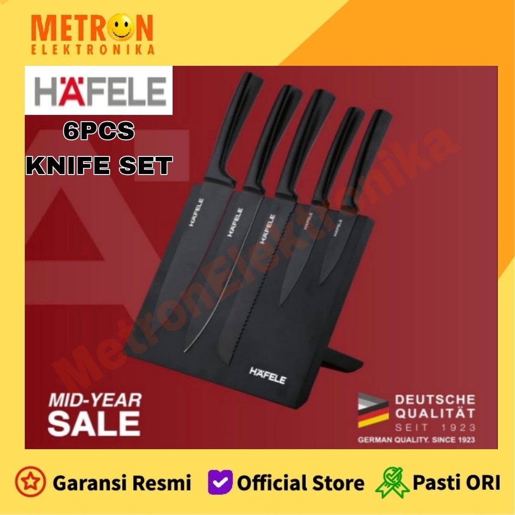 Hafele Magnetic Stand Knife Set - Pisau Set Premium Isi 5