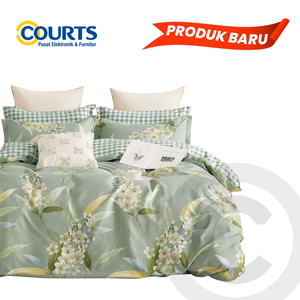 SPREI NAMALE- BEDSHEET BIG FLORAL GREEN SILK VELVET