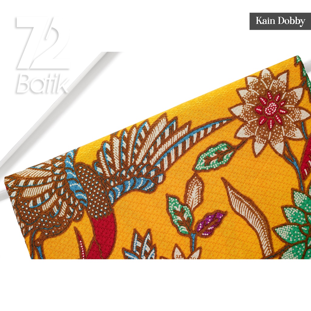 KAIN BATIK PREMIUM Dobby Motif Burung Cendrawasih Warna Kuning 722953 Cap 72 Jarik Jarit Samping Kebat Panjang Batik Dobby Modern Premium Bahan Seragam Batik Pernikahan Kantor Keluarga Murah Kamen Jadi Batik Bali Lembaran