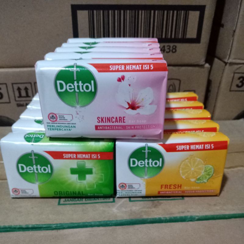 Dettol sabun batang 65gr x 5 pics