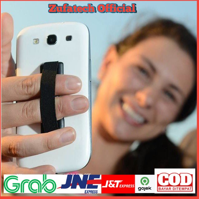 Sling Grip Holder Smartphone Jari Anti Slip - Black