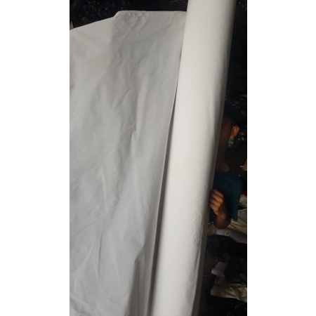 OBRAL CUCI GUDANG Z13 kain BABY KANVAS putih  lebar 183cm BAHAN KAKU, TIDAK TERLALU TEBAL hrg per ya