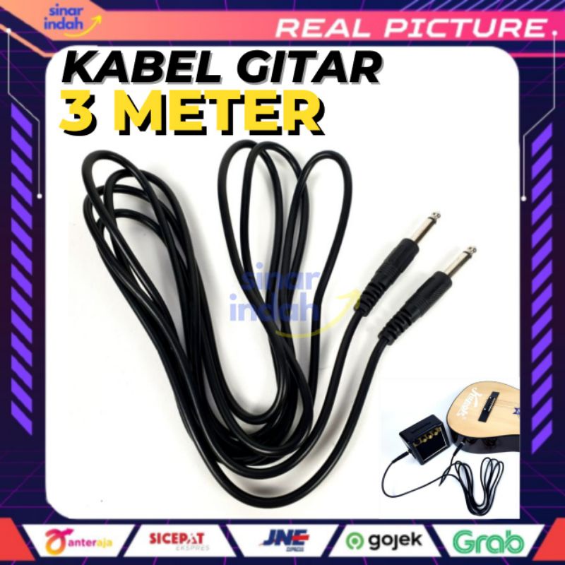 Kabel Gitar Akustik Elektrik 3 Meter Guitar Cable Cord Aux