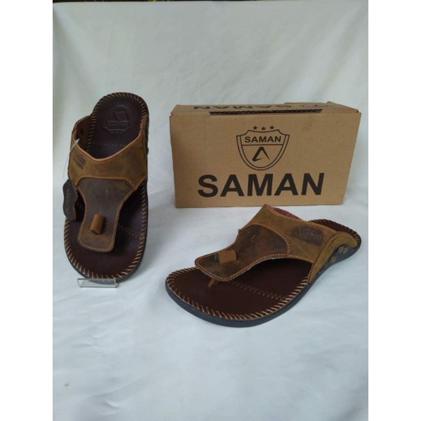 Sandal Kulit Pria Original SAMAN Kode Jepit