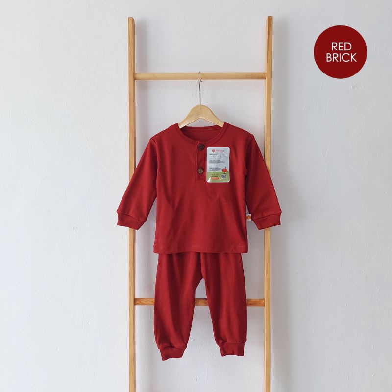 kabochan Leon set panjang eart colors- setelan panjang bayi unisex motif cellestial polos bahan soft katun size S.M.L.2L.XL / PIAYAMA ANAK CEWE COWO LENGAN PANJANG CELANA PANJANG LEON SET KABOCHAN TERBARU