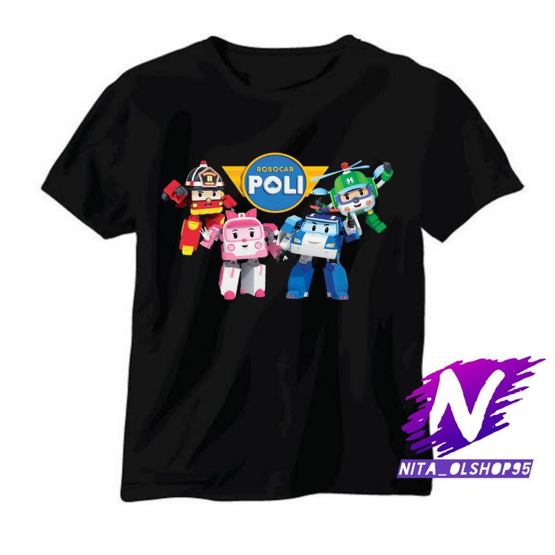 ROBOCAR POLI kaos anak mobil robocar polisi poli