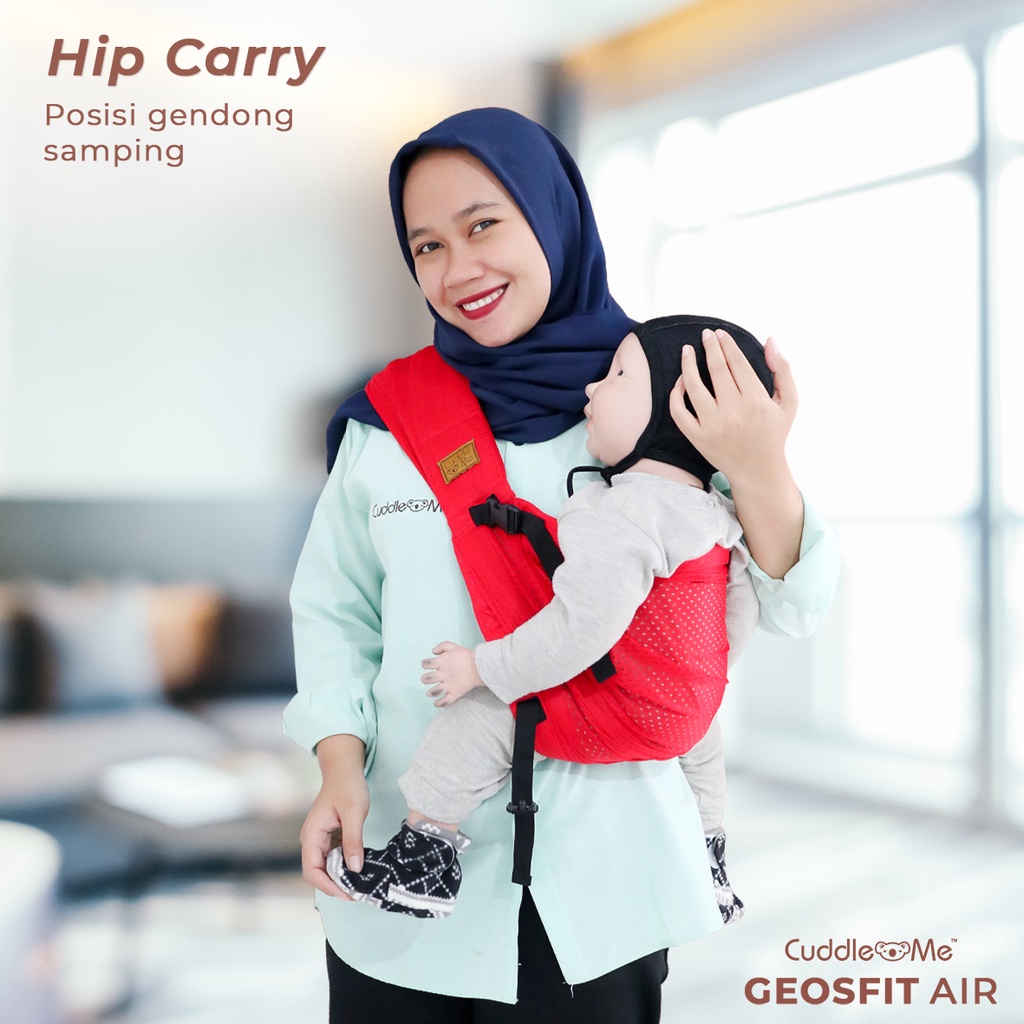 Cuddle Me GeosFit Air Gendongan Bayi Samping M Shape Cukin Sling Pouch Adjustable Air Mesh Newborn Baby Geos Fit Ergonomis