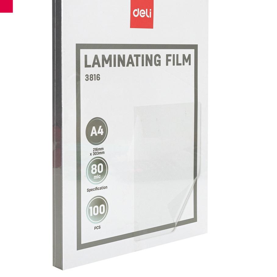 

T77♝ Deli Laminator Film / Plastik Laminating Laminasi Film A4 100 PCS Kualitas Tinggi E3816 Barang Terlaris
