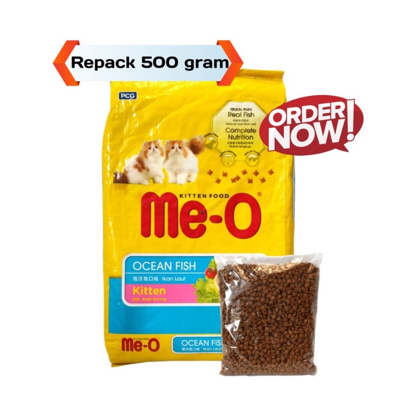 Me-O MeO Kitten Ocean Fish Repack 500Gr Makanan Anak Kucing