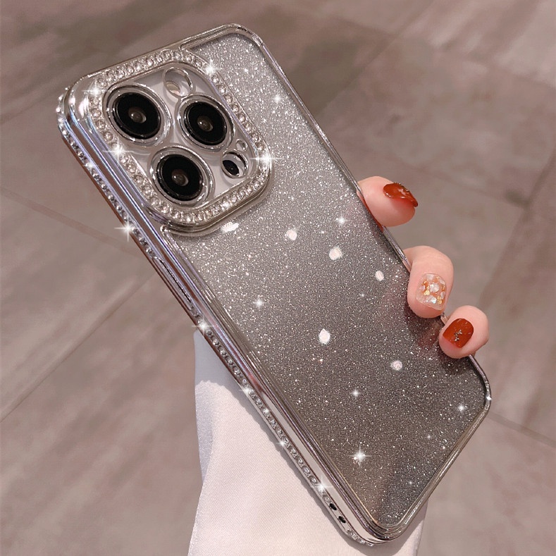 IPHONE Casing Berlian Glitter Gradasi Mewah Untuk Iphone14 13 11 12 Pro Max14 plus Casing TPU Lembut Casing Bumper Pelapis Berlian Imitasi