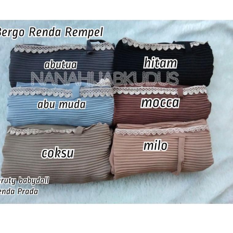 PS.22De22ᵂ– BERGO REMPEL RENDA NON PET BERGO MARYAM FULL PLISKET SYARI REMPEL RENDA CERUTI JUMBO
