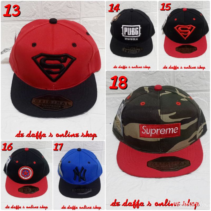 Topi Snapback Anak Bordir Superhero / Topi Hip Hop Anak..