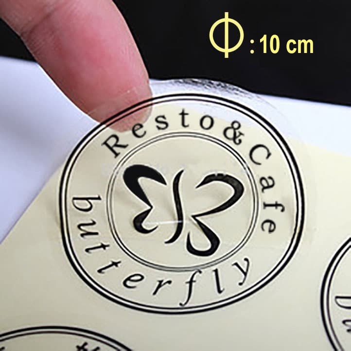 

Stiker Sticker Label Transparant Bening - Vinyl - D: 10 cm -(12 pcs)